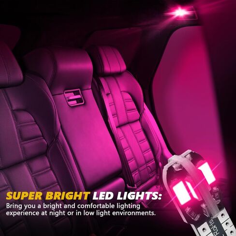 10pcs T10 LED LED ، 12V 8000K Super LED LID لمبة LED مشرقة ، 5730 8SMD لمبة استبدال لقراءة مصابيح الأضواء مصابيح السقف مصباح الجذع ، ملحقات السيارة العالمية (أبيض) in Kuwait