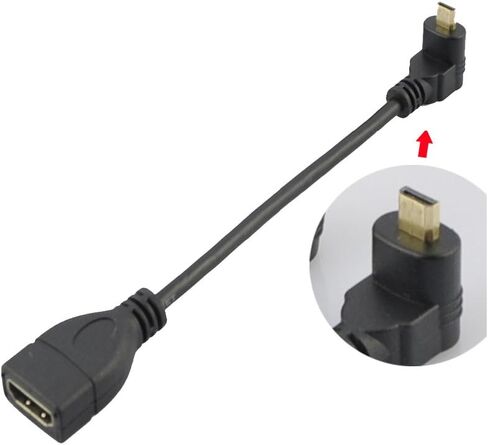 Seadream Angled Micro HDMI to HDMI Adapter Cable 6" 15CM 90 Degree Micro HDMI Left-Toward Male to HDMI Female Cable Adapter Connector (Left-Towardl) in Kuwait
