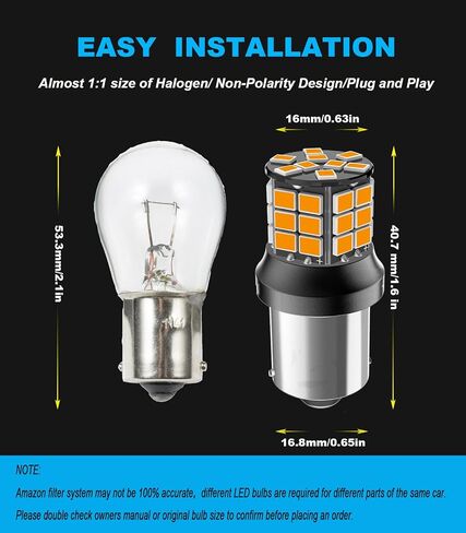 Serundo Auto 1156 Led Bulb, 12V 24V Super Bright 1141 1003 BA15S LED Bulbs Used for Back Up Reverse Lights, Tail Lights, RV lights,Lawn Mower etc. Pack of 2pcs White in Kuwait
