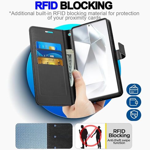 AICase for Galaxy S23 Ultra Wallet Case with [RFID Blocking] PU Leather Flip Folio Strong Magnetic Closure Protective Cover Credit Card Holder Kickstand Men Women for Samsung S23 Ultra 6.8" 2023 in Kuwait