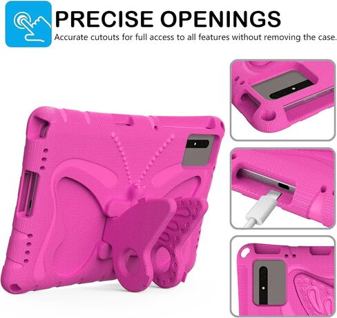 for Samsung Galaxy S9/S9FE/S8/S7 11" Butterfly Wings Kickstand Kids Girl Tablet Case EVA Material Light Weight Shockproof Kids Case for Lenovo M11 Xiaomi PDA 5/6 Redmi Pad SE (Pink) in Kuwait