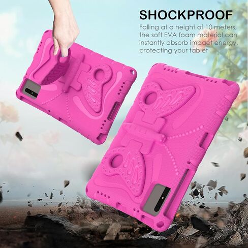for Samsung Galaxy S9/S9FE/S8/S7 11" Butterfly Wings Kickstand Kids Girl Tablet Case EVA Material Light Weight Shockproof Kids Case for Lenovo M11 Xiaomi PDA 5/6 Redmi Pad SE (Pink) in Kuwait
