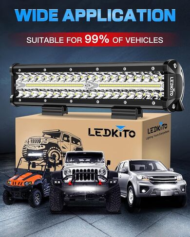 12 Inch LED Light Bar Kit with Wiring Harness Triple Row Spot Flood Combo LED Off Road Driving Lights Bar Work Lights Pod for Trucks UTV ATV Tractor Golf Je-ep Boat in Saudi Arabia