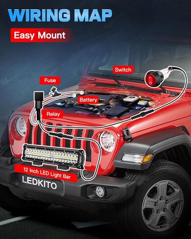 12 Inch LED Light Bar Kit with Wiring Harness Triple Row Spot Flood Combo LED Off Road Driving Lights Bar Work Lights Pod for Trucks UTV ATV Tractor Golf Je-ep Boat in Saudi Arabia