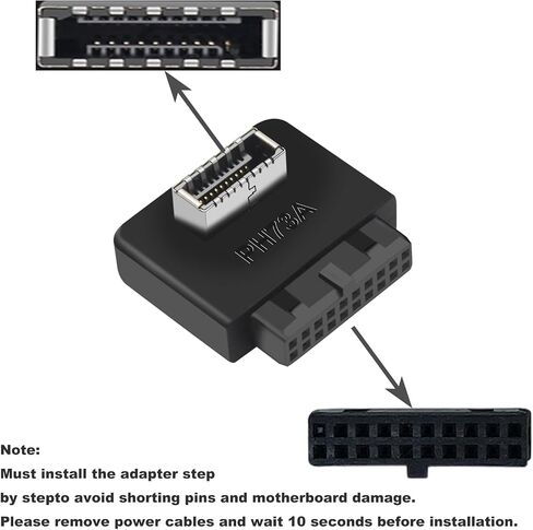 COMeap USB 2.0 to USB 3.2 Gen 1 Header Extension Adapter for Mainboard with Type E Key-A Female Front Panel Socket to 9 Pin Header Internal Conversion Adapter Black in Kuwait