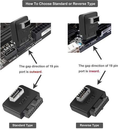 COMeap USB 2.0 to USB 3.2 Gen 1 Header Extension Adapter for Mainboard with Type E Key-A Female Front Panel Socket to 9 Pin Header Internal Conversion Adapter Black in Kuwait