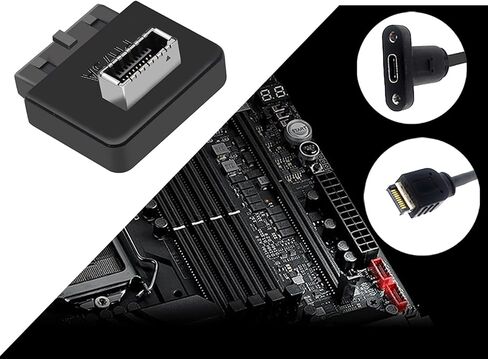 COMeap USB 2.0 to USB 3.2 Gen 1 Header Extension Adapter for Mainboard with Type E Key-A Female Front Panel Socket to 9 Pin Header Internal Conversion Adapter Black in Kuwait