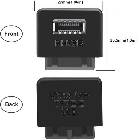 COMeap USB 2.0 to USB 3.2 Gen 1 Header Extension Adapter for Mainboard with Type E Key-A Female Front Panel Socket to 9 Pin Header Internal Conversion Adapter Black in Kuwait