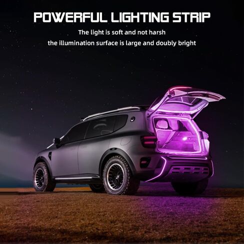 Car LED Strip Light For Trunk, 79Inch IP67 Silicone Waterproof Neon Light Strip Embedded, Flexible Cutting Universal Auto Interior Lights(Pink) in Saudi Arabia