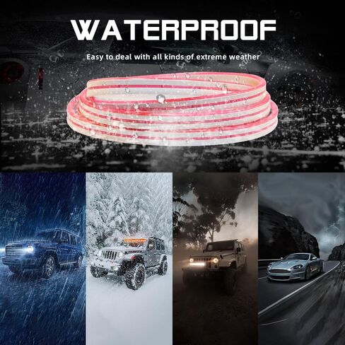 Car LED Strip Light For Trunk, 79Inch IP67 Silicone Waterproof Neon Light Strip Embedded, Flexible Cutting Universal Auto Interior Lights(Pink) in Saudi Arabia