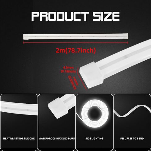 Car LED Strip Light For Trunk, 79Inch IP67 Silicone Waterproof Neon Light Strip Embedded, Flexible Cutting Universal Auto Interior Lights(Pink) in Saudi Arabia