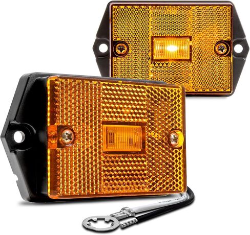 TRUE MODS 2pc 2x3 3x2 Inch Amber LED Stud-Mount Side Marker Light [DOT Certified] [IP67 Waterproof] [ Integrated Reflector] for Utility Boat Trailers Over 80" Camper RV Clearance Light in Saudi Arabia