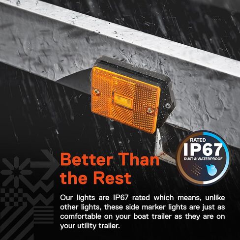 TRUE MODS 2pc 2x3 3x2 Inch Amber LED Stud-Mount Side Marker Light [DOT Certified] [IP67 Waterproof] [ Integrated Reflector] for Utility Boat Trailers Over 80" Camper RV Clearance Light in Saudi Arabia