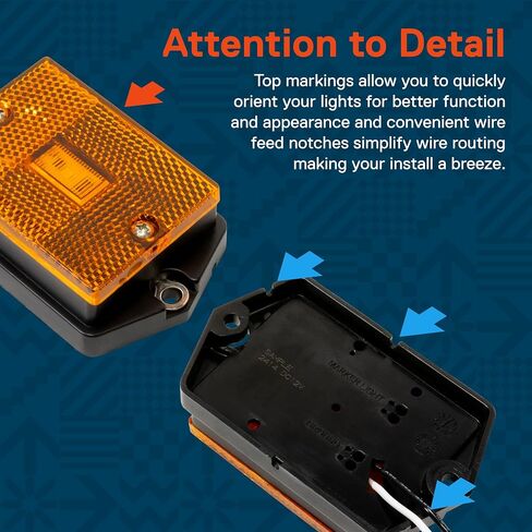 TRUE MODS 2pc 2x3 3x2 Inch Amber LED Stud-Mount Side Marker Light [DOT Certified] [IP67 Waterproof] [ Integrated Reflector] for Utility Boat Trailers Over 80" Camper RV Clearance Light in Saudi Arabia