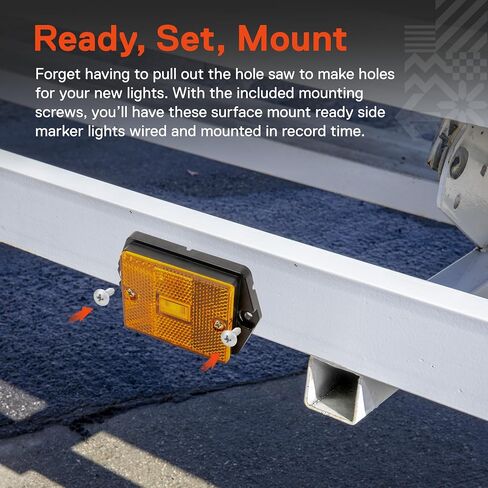 TRUE MODS 2pc 2x3 3x2 Inch Amber LED Stud-Mount Side Marker Light [DOT Certified] [IP67 Waterproof] [ Integrated Reflector] for Utility Boat Trailers Over 80" Camper RV Clearance Light in Saudi Arabia