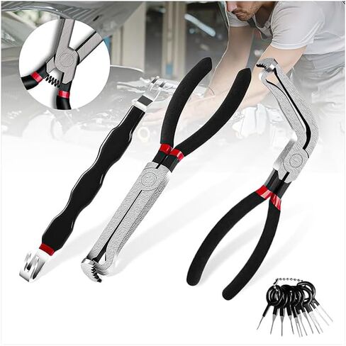 3Pcs Electrical Disconnect Pliers 37960, 37980 Electrical Connector Pliers for Cars, Fuel Line Petrol Clip Pipe Plier with 8 Pcs Terminal Removal Tools, Angled Wire Plug Removal Tool Set in Saudi Arabia