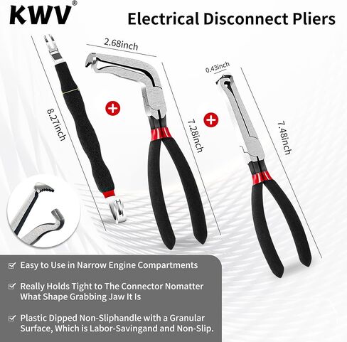 3Pcs Electrical Disconnect Pliers 37960, 37980 Electrical Connector Pliers for Cars, Fuel Line Petrol Clip Pipe Plier with 8 Pcs Terminal Removal Tools, Angled Wire Plug Removal Tool Set in Saudi Arabia