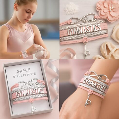 Infinity Collection Gymnastics Bracelet- Gymnastics Bracelet- Gymnastics Jewelry - Gift For Gymnast, Gymnastic Coaches & Teams (Rainbow) in Kuwait