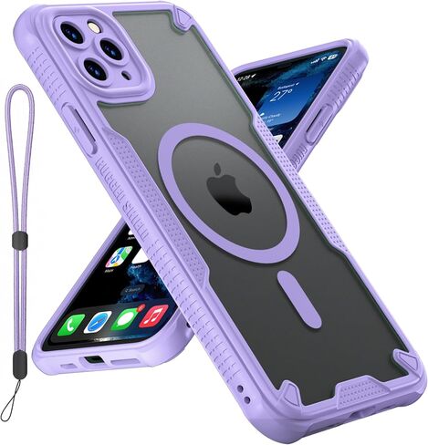 لحالة iPhone 11 Pro Max ، فإن الظهر غير اللامع المتوافق مع Magsafe Magnetic Slim Slim Prochproof Case مع غطاء هاتف حبل الحبل 6.5 بوصة ، أسود in Kuwait