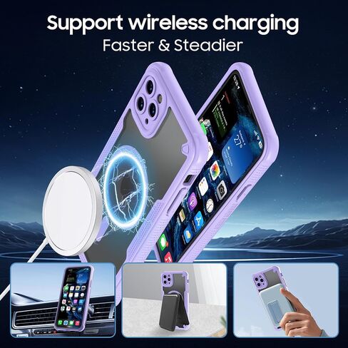 لحالة iPhone 11 Pro Max ، فإن الظهر غير اللامع المتوافق مع Magsafe Magnetic Slim Slim Prochproof Case مع غطاء هاتف حبل الحبل 6.5 بوصة ، أسود in Kuwait