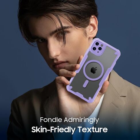 لحالة iPhone 11 Pro Max ، فإن الظهر غير اللامع المتوافق مع Magsafe Magnetic Slim Slim Prochproof Case مع غطاء هاتف حبل الحبل 6.5 بوصة ، أسود in Kuwait