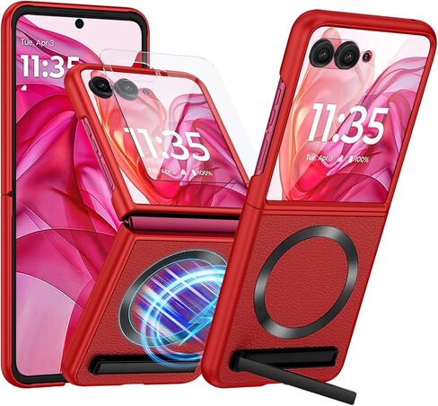 BENTOBEN for Motorola Razr Plus 2024 Case, Razr + 2024 Case with Magasfe & Built-in Screen Protector, PU Leather + Hard PC Shell Ultra Thin Slim Durable Protective Phone Case for Moto Razr+ 2024 in Kuwait