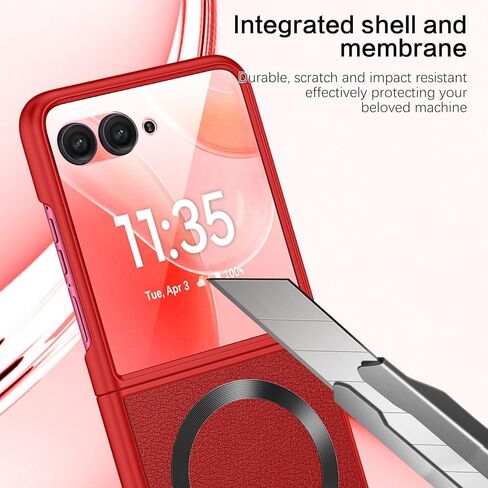 BENTOBEN for Motorola Razr Plus 2024 Case, Razr + 2024 Case with Magasfe & Built-in Screen Protector, PU Leather + Hard PC Shell Ultra Thin Slim Durable Protective Phone Case for Moto Razr+ 2024 in Kuwait