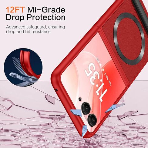 BENTOBEN for Motorola Razr Plus 2024 Case, Razr + 2024 Case with Magasfe & Built-in Screen Protector, PU Leather + Hard PC Shell Ultra Thin Slim Durable Protective Phone Case for Moto Razr+ 2024 in Kuwait