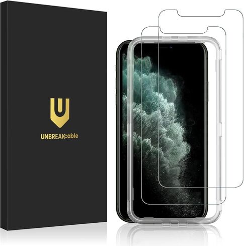 UNBREAKcable Screen Protector for iPhone 11 Pro Max iPhone Xs Max 2-Pack 6.5", Double Defense 9H Hardness HD Tempered Glass Screen Protector for iPhone 11 Pro Max/Xs Max with Easy Installation Frame,UBMU153 in Saudi Arabia