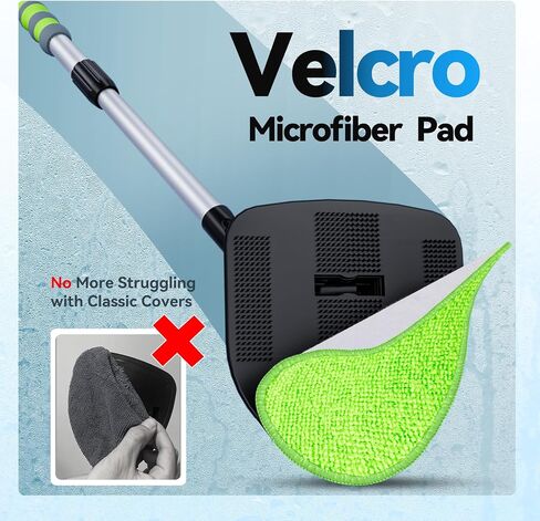 XINDELL Windshield Cleaner Tool – 360° Rotating Car Window Cleaning Kit with Extendable Handle, 4 Microfiber Pads, for Auto Windshield, Interior Glass, Trucks, SUVs, RVs, and Home Use in Saudi Arabia