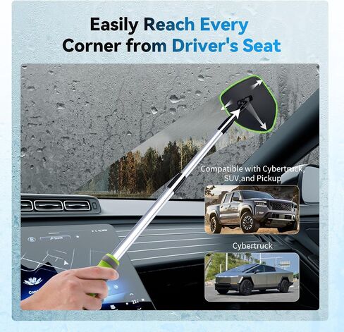 XINDELL Windshield Cleaner Tool – 360° Rotating Car Window Cleaning Kit with Extendable Handle, 4 Microfiber Pads, for Auto Windshield, Interior Glass, Trucks, SUVs, RVs, and Home Use in Saudi Arabia