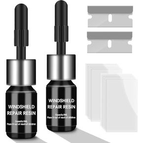 Glass Repair Kit, Car Windshield Crack Repair Resin Kit, Easy to Use Automotive Glass Nano Repair Fluid, Scratch Chip Cracks Repair Kit(2 Pack)