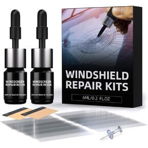 Windshield Crack Repair Kit, 2 Bottles Nano Glass Crack Repair Liquid Windshield Repair for Chips and Cracks