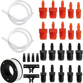 29 Pcs Master Cylinder Bleeder Kit-Brake Bleeder Kit with 22" Hose PTFE Tape Universal Connection Fittings Clips-Brake Master Cylinder Bleeder Kit Replacement for 14151
