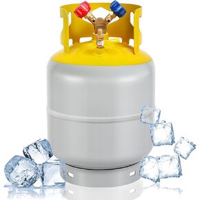 Dollate 30 LB خزان استرداد تبريد لـ R12 ، R22 ، R134A ، R410A ، إلخ ، خزان استرداد أسطوانة الاسطوانة الاسطوانة 1/4 SAE Y-VALVE FREON