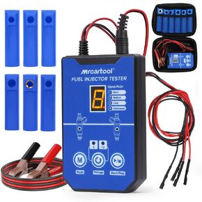 Fuel Injector Tester Cleaner Kit Pro with Short Circuit Protection, 8 Pulse Modes, Dual Voltage 5V/12V, 40in Cord for Auto/Moto DIY Injector Tester Cleaning Tools