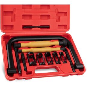 Valve Spring Compressor Set, 12PCS Valve Spring Clamp Removal Tool with Valve Lapping Tool for Motorcycle, ATV, Car, Small Engine Vehicle Equipment