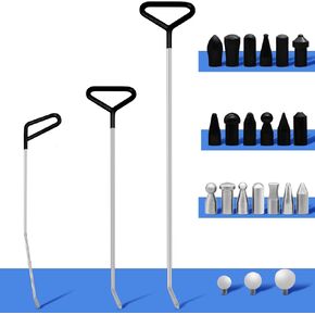 Paintless Dent Removal Rods Kit,1 PCS Paintless Dent Repair Rods and 22 PCS Tips,Auto Body Dent Removal Tools,Car Dent Repair Rods Kit for Auto Dent Removal, Minor Dents, Door Dings