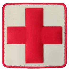 1 PCS PVC Patch for Medical Emergency Cross ， معنويات المرح والتكتيكية والعسكرية (2.4 × 2.4 بوصة） (أسود)