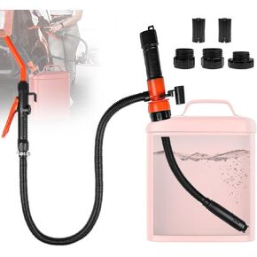 Portable Power Battery Transfer Pump, Fuel Transfer Pump Battery Powered with 3 Adapters, Gas Siphon Pump for Gasoline, Effortless Liquid Transfer Pump for Cars, Motorcycles, Camping（1 Pack）