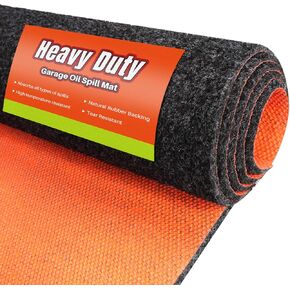 Heavy Duty Oil Spill Mat, Garage Floor Mat for Under Car, 64" X 32", Waterproof, 1/4" Rubber Backing Protects Floor, Reusable, Absorbs All Types of Spills, Oil Absorbent Pads (Black, 64" x 32")