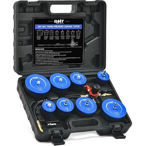 Orion Motor Tech Turbo Turbo System Tester Kit ، 10pc Turbo Boost Leak Tester مجموعة مع 4 أزواج من المحولات التي تم تخطيها 1-3/8 "إلى 3-1/2"