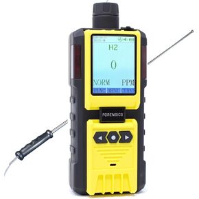 Hydrogen Gas Analyzer by Forensics | USA NIST Calibration | High H2 Range: 0-40,000ppm | Resolution: 1ppm | Built-in Pump & 4ft Probe |