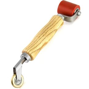 QWORK Seam Roller, 2 Pcs 40mm Silicone Seam Roller with 6mm Brass Detail Penny Roller, Smoothing Seam Roller Tool for PVC/TPO/EPDM Single Ply Roofing Tape