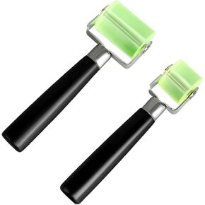 1 PCS Sound Deadening Car Seam Roller, Silicone Car Sound Deadening Application Wheel Roller, Seam Roller Equipped Smooth Handle for Heat Insulation Mat Wallpaper Application (Large Black-1PCS)