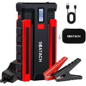 Scatach 002 4000A Car Battery Jump Starter,12V Jump Starter Battery Pack (up to 10.0L Gasoline and 8.0L Diesel Engine), Portable Jump Box with LED Display, 3 Modes Flashlight and Jumper Cable