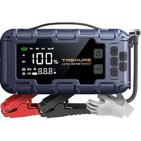 10-in-1 Car Battery Jump Starter with Air Compressor 6000A 160PSI 45W Charger, Jump Starter Jump Box (All Gas 12L Diesel), Car Battery Jumper Starter Portable Jumper Cables, Gloves, Lights