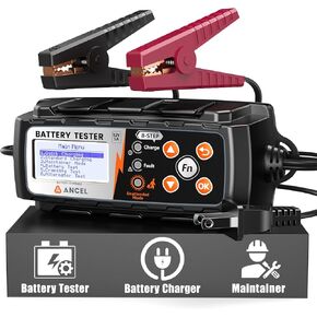 ANCEL BT521 12V Smart Battery Charger, Battery Maintainer, Trickle Charger, Float Charger and Desulfator, Car Battery Tester for Cars, Motorcycles, Trucks, Boats, RVs & More