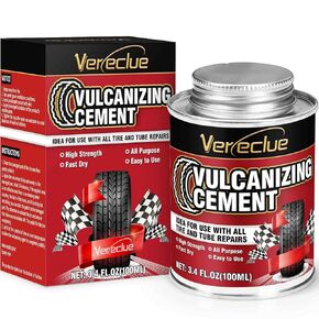 Chemical Vulcanizing Cement 3.4fl.oz ، كل الغرض من الغراء المطاطية لإصلاح الإطارات ، الأسمنت المطاطي الجاف الصافي ، غراء تصحيح الإطارات مع علبة الفرشاة للسيارة ، دراجة نارية ، إطارات الدراجة