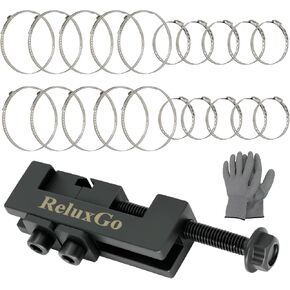 axle boot clamp tool, with 20 PCS 304 Stainless Steel Single Ear Hose Clamp, Drive Shaft CV Axle Boot Clamp Removal and Installation Tool (10pcs Small+ 10pcs Large)